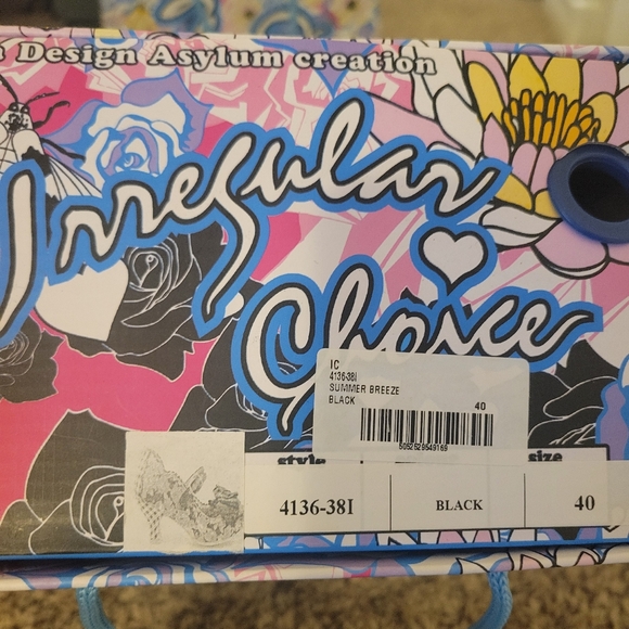 EUC Irregular Choice Summer Breeze Red Floral/Black & White Gingham Heels EU 40 - Picture 8 of 8